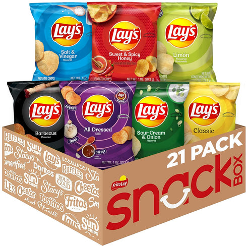 Lay's Potato Chips Variety Pack, 1 oz Bags, (21 Pack) (Packaging and