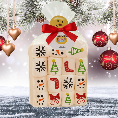 30 Count Pack, Packaging, 4.5 OZ 30 count Marshmallow Gift Soft & Fluffy Vanilla Marshmallows, Festive Holiday Treats