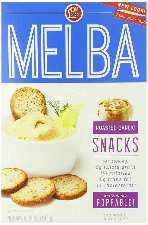 Old London Melba Snacks, Roasted Garlic, 5.25 Ounce (Pack of 12)