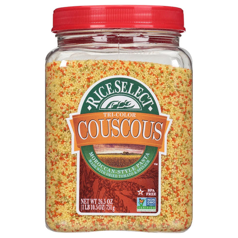 RiceSelect Tri-Color Couscous, Moroccan-Style Couscous Pasta, Non-GMO and Certified Kosher by Star