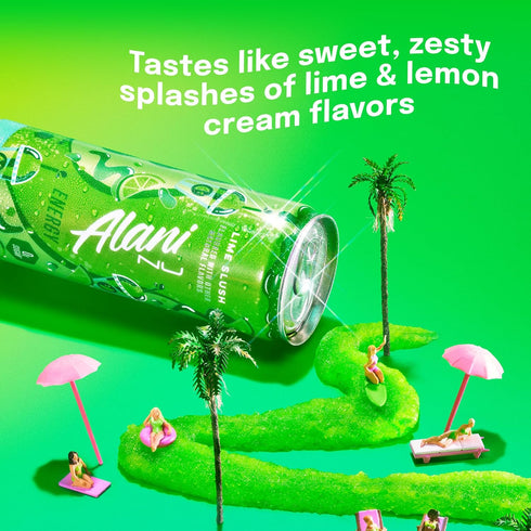 (Pack 12) Alani Nu Lime Slush Sugar Free Energy Drink
