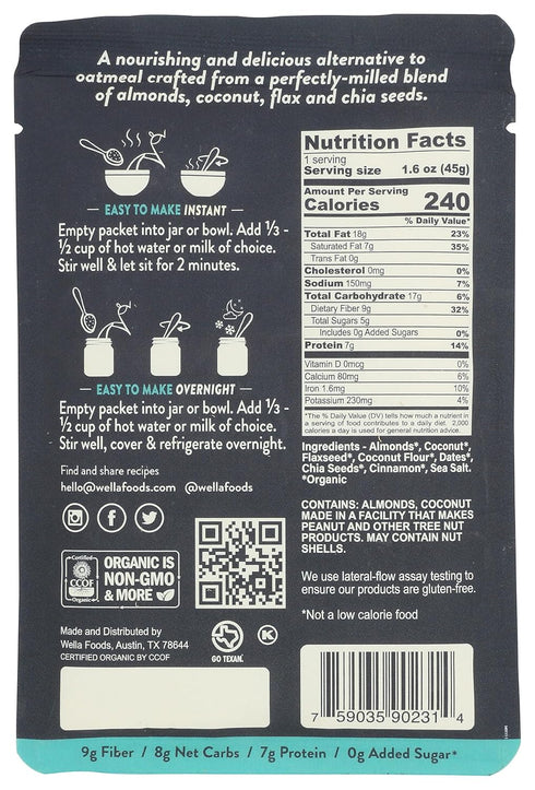 1.6 Wella, Cereal Grain Free Original Single Organic, Ounce