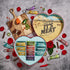 14 Man Crates Gift for Men Meat Heart with Beef & Pork Sticks Heart-Shaped Meat Snack Box for Him, Boyfriend, Husband