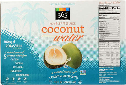 365 by Whole Foods Market 17.6 oz, (Pack 12) , Coconut Water