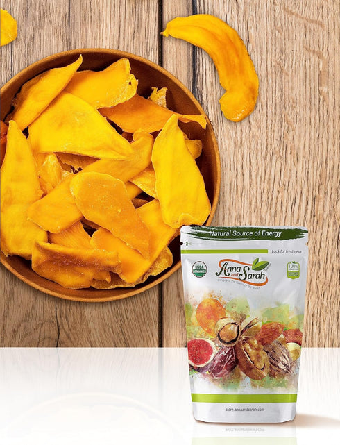 3 Lbs Anna and Sarah Dried Organic Mango, No Sugar Added, No Preservatives, Al-Natural, Premium Quality in Resealable