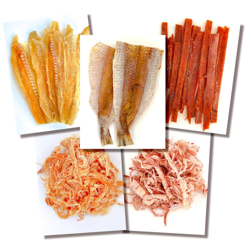 Cantina Star Set 2.8oz 5 Count Picante Party | Fish Jerky (Dried Fish) | Rybka, Jukola Spicy, Mabu, Banchan, Ika Yaki |