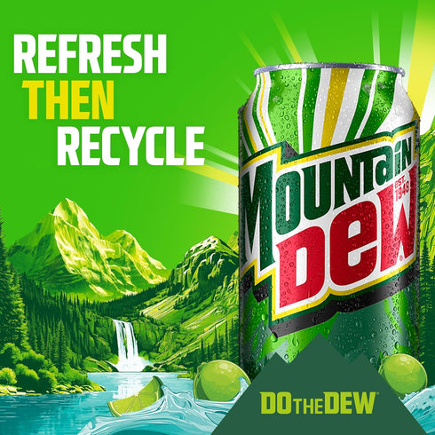 7.5 Oz (Pack 10) Mountain Dew Soda, Fl Mini Cans