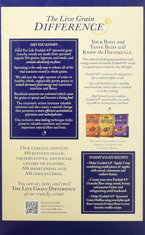4:9 16 OZ Food For Life Cereal Ezekiel Golden Flax