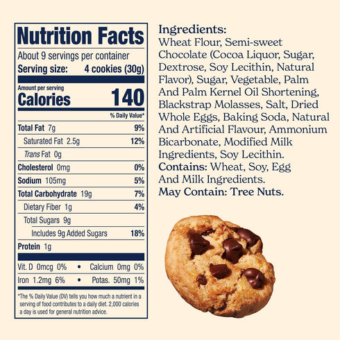 12 Pack 12 oz Famous Amos Classic Chocolate Chip Cookies, Bite-size cookies, Sweet Treats, Box