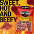 100% 9g 8 oz Jack Link's Beef Jerky Half Pounder - Sweet & Hot - Real Beef - Ready to Eat Real Meat Protein Snacks