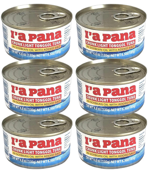 FIJIAN MADE (3 Pack 185g) I'a Pana - Chunk Light Tonggol Tuna in Soybean Oil Deal x Quality and Flavor