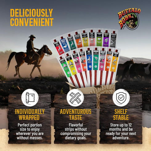 Buffalo Bob's 10 Pack Wild Game Meat Snack Stick - Honey Ham Stick