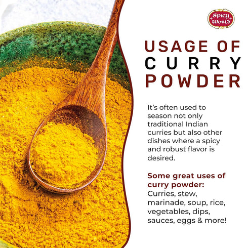Spicy World 14.4 oz 9-Indian Curry Powder Jar - Authentic Blend of Spices, Premium Quality Blend for Curries