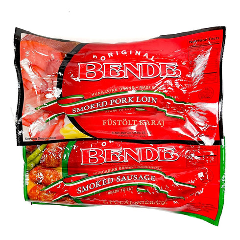 Kolozsvari Kolbasz, Pack 2, Set Szalonna and Gyulai Hungarian Style Brand Smoked Bacon and Sausage, of Gourmet