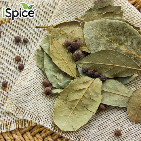 100% Dishes|0.3 Oz (8.5g) iSpice Whole Bay Leaf, Dried Herbs Natural, Gluten Free, Green Bay Leaf Seasoning Well