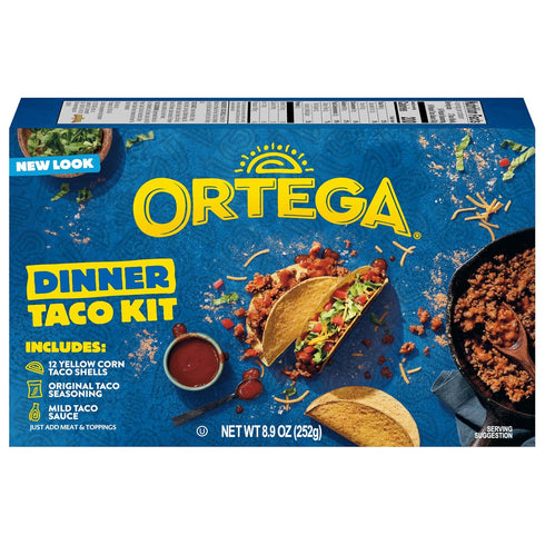 Ortega Taco Kit, 12 Yellow Corn Taco Shells, Taco Seasoning and Taco