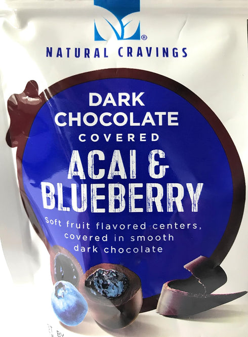 7oz Package Chocolate Covered Blueberries and Acai Berries - of Delicious Dark Chocolate Covered Blueberry and Acai