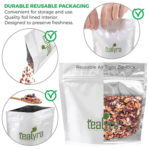 Tealyra Sweet Berry Compote Herbal Fruity Loose Leaf Tea - Hibiscus, Cherry, Raspberry - Caffeine-Free, 224g