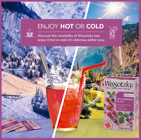 (20 Wissotzky Wildberry Blast Herbal Tea Tea Bags) | Berry Blend | Caffeine Free Tea