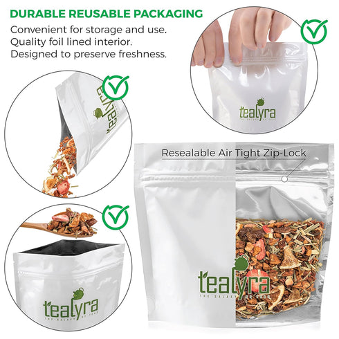 Tealyra Lovely Lemongrass Strawberry Orange Fruity Herbal Loose Leaf Tea, 222g (8-ounce), Hot and Iced Drink