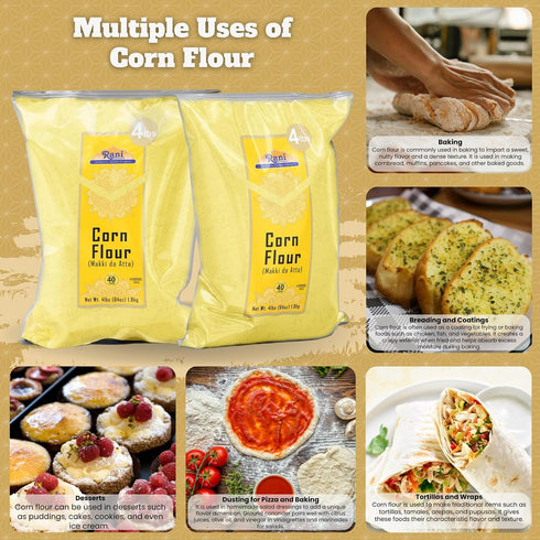 64oz (4lbs) 1.81kg Rani Corn Flour (Makki ka Atta) Bulk ~ All Natural | Vegan | Gluten Friendly | NON-GMO | Indian