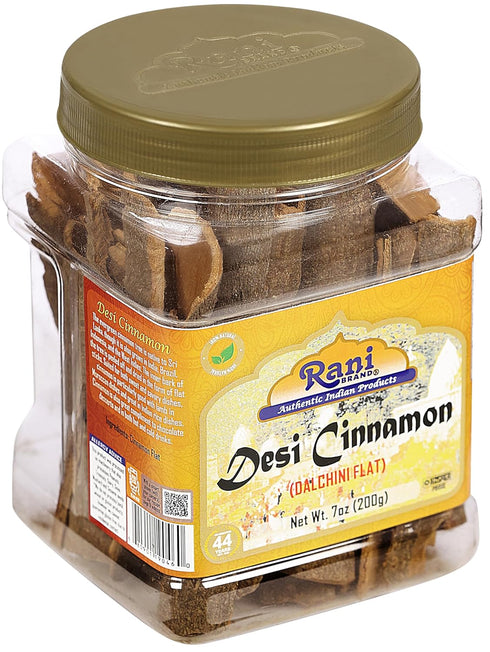 Rani Desi (Dalchini) Flat Cinnamon, 7oz (200g) PET Jar, All Natural, Vegan, Gluten Friendly, Kosher