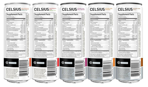 9-Flavor Pack, 12 Oz (Pack 12) CELSIUS Fitness Drink Variety Zero Sugar, Slim Can Fl