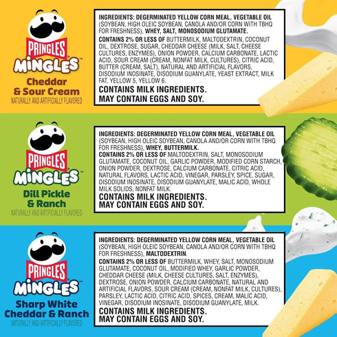 Pack, (3 Pringles Mingles Puffed Snacks, Variety Cheese Puffs, Salty Snacks Bags)