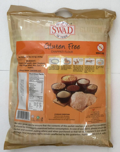 10lb., 4.5kg, Swad Gluten Free, Wheat Free Multi-Grain Flour - Light Brown
