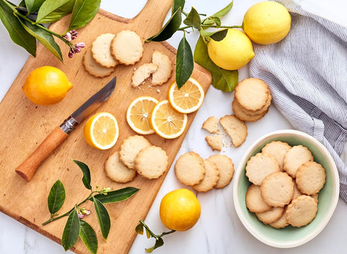 Pack 4-4 Oz Rustic Bakery Meyer Lemon Shortbread - Sweet & Tangy Handmade Shortbread Cookies with Meyer Lemons