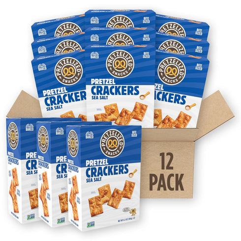 PRETZELIZED Snacks PRETZELIZED Pretzel Crackers, Sea Salt Flavored, 6.5oz Box (Pack of