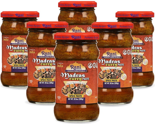 Rani Madras Curry Cooking Spice Paste 10.5oz (300g) Glass Jar, Pack of