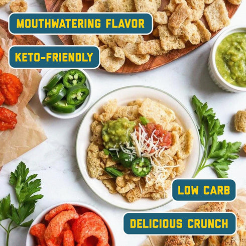 3oz (12-Pack) Mac's Salt & Vinegar Fried Pork Skins - Salt & Vinegar Flavored Chicharrones Pork Rinds - Low Carb