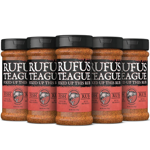 Rufus Teague Fish Rub, 6 Pack, Premium Barbecue Seasoning & Dry Rub