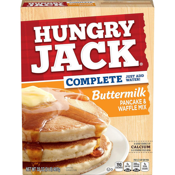 Hungry Jack Buttermilk Pancake and Waffle Mix, 32 Ounce (Pack of 6)