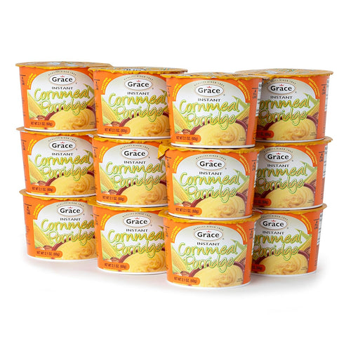 Grace Instant Cornmeal Porridge 12 Pack- 2.1oz Each - Jamaican Hot Cereal