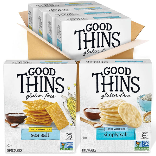 GOOD THINS Rice & Corn Snacks Gluten Free Crackers Variety Pack, Bulk