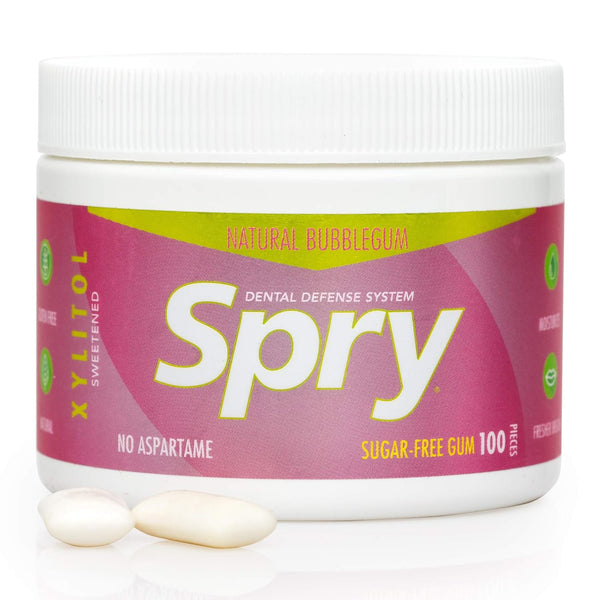 Spry Fresh Natural Xylitol Chewing Gum, Aspartame-Free, Sugar-Free, Non-GMO, Gluten-Free, 100 Count