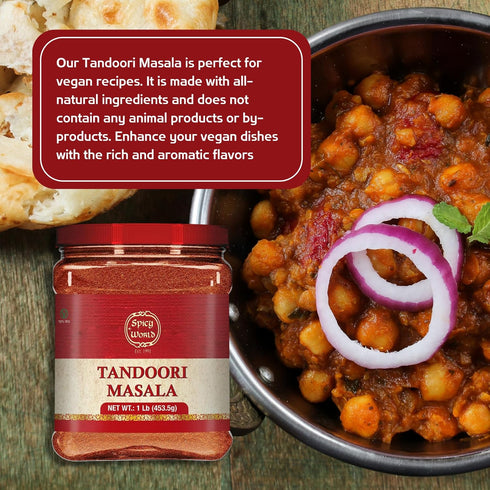 Spicy World Tandoori Masala, 1 LB Jar Pack, Natural Seasoning, No Colors Added, Tikka Masala