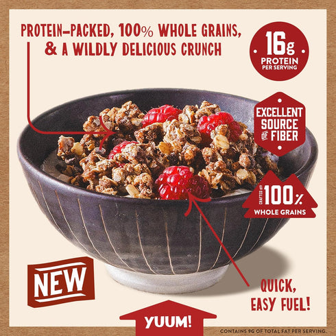 100% (Pack 5 Kodiak Cakes Granola Pouch, Chocolate, High Protein, Whole Grains of pouches)