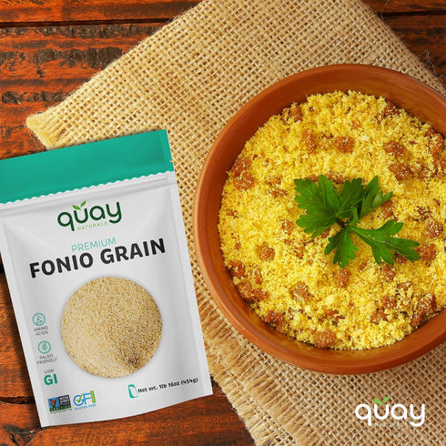 2 lb Quay Naturals Fonio Grain, - Superfood Grain - Substitute & Alternative for Couscous, Quinoa & Rice - Gluten Free
