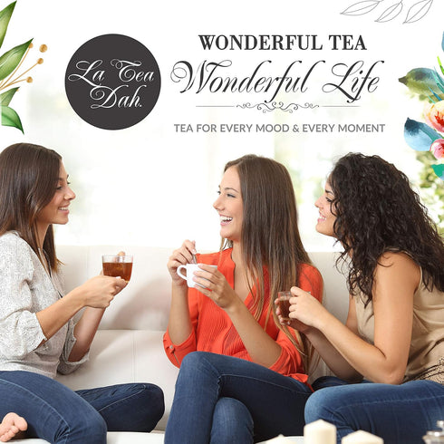 Earl Grey Tea by La Tea Dah - Zesty Gourmet Tea with Whole Ceylon Tea Leaves, Bergamot, & Orange Peel (12 Sachets)