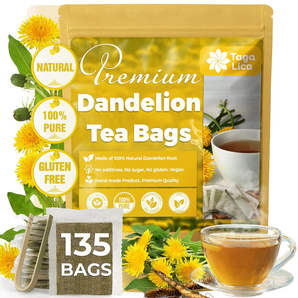 Tagalica, Premium 135 Dandelion Root Tea Bags, 100% Natural & Pure from
