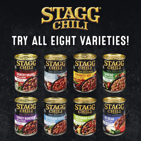 STAGG 15 oz, Pack 12 Classic Chili With Beans, Canned Chili