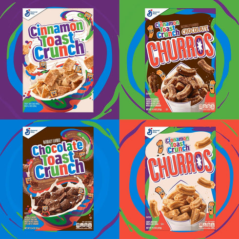 Bag,32 oz,(Pack 6) Cinnamon Toast Crunch Breakfast Cereal,Crispy Cinnamon Cereal,Value