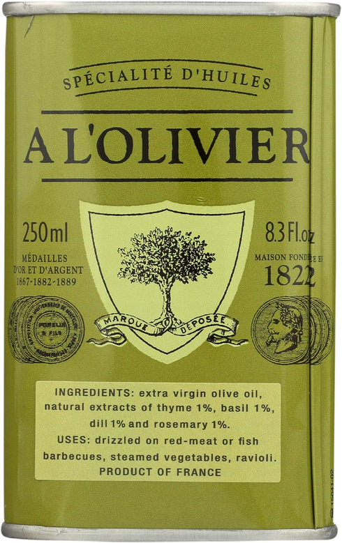 A L'Olivier Olive Oil Infused with Herbs Provence, 8.3 Ounce Tin