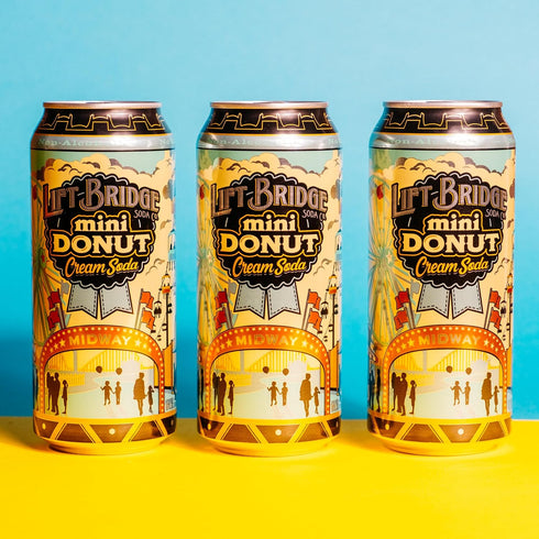12-Pack, 16 oz Lift Bridge Mini Donut Cream Soda, Real Cane Sugar, Craft Soda, Gluten-Free, Caffeine-free, Vegan, Cans