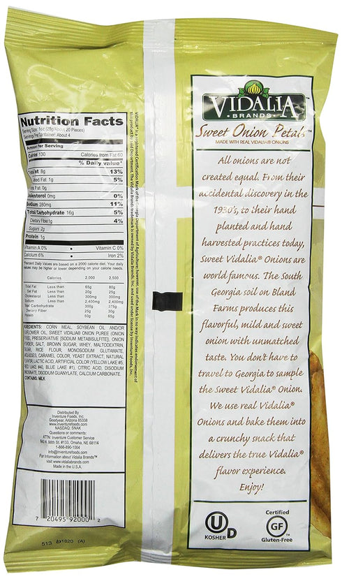 3.5 oz (4 Vidalia Brands Sweet Onion Petals | Baked Crunchy Snack Made with Real Vidalia Onions | Gluten-Free, No Trans