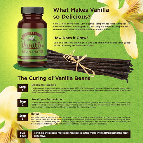 Vanilla Bean Paste for Baking and Cooking, Gourmet Madagascar Bourbon Blend with Real Vanilla Seeds - 4 Ounces