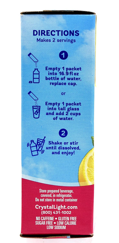 10-Packet (Pack 15) Crystal Light On The Go Raspberry Lemonade Drink Mix, Box
